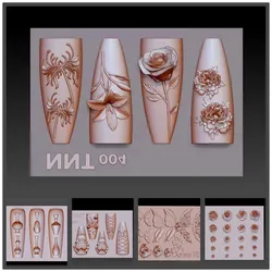 1pc Flower Red mMagic Lily Rose Strap Love  3D Acrylic Nail Mold Nail Art Decorations Silicone Nails Mold Nail Accessories