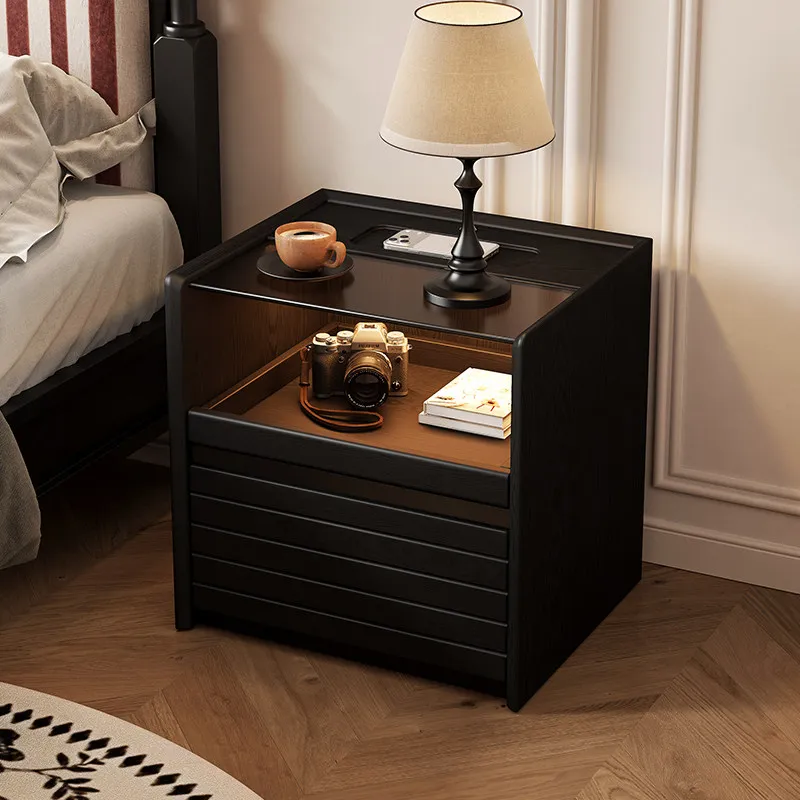

Black Drawer Nightstands Classic Modern Designer Vintage Bedside Nightstands Bedroom Weird Antique Szafka Nocna Furniture Home