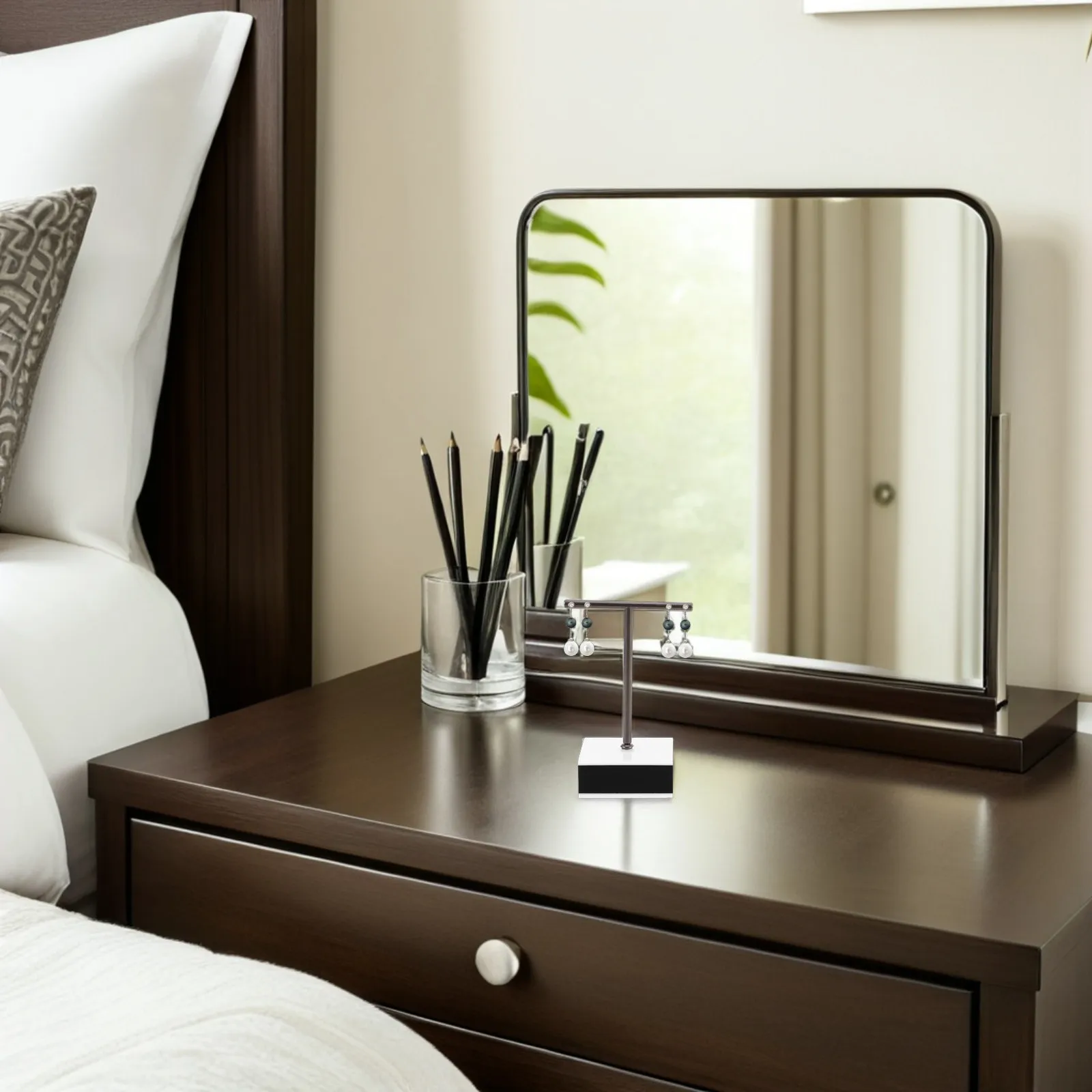 

2Pcs Earring Holder Modern Simple Style Jewelry Rack for Home Store Display T-Shape Earring Organizer Stand Jewelry Stand