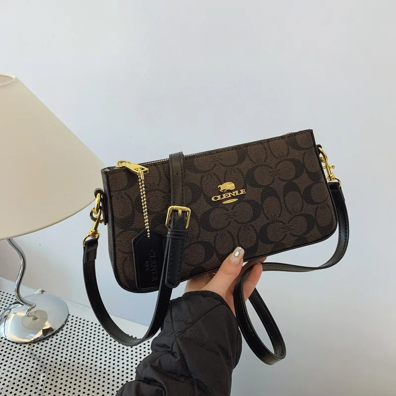 Dual Wear Vintage Monogram Shoulder Purse, Minimal Underarm Crossbody Bag for Office Blazer Outfits Summer Shopping Dating
