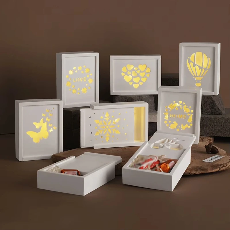 

ABVJ-силиконовая форма для хранения, полый чехол для хранения, форма для DIY чехла, цементная форма, антипригарная подарочная коробка, гипсовая форма для подарка