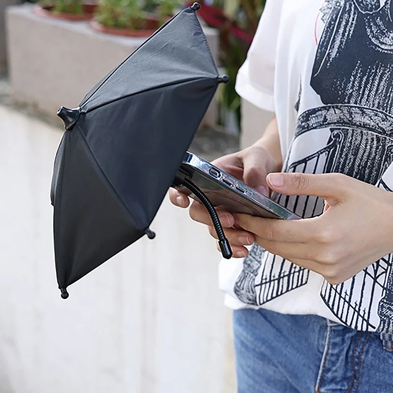 Phone Umbrella Mini Sun Shade Camera Umbrella Phone Holder Sun Umbrella Rainproof 360 Rotatable Desktop Phone Holder For Travel