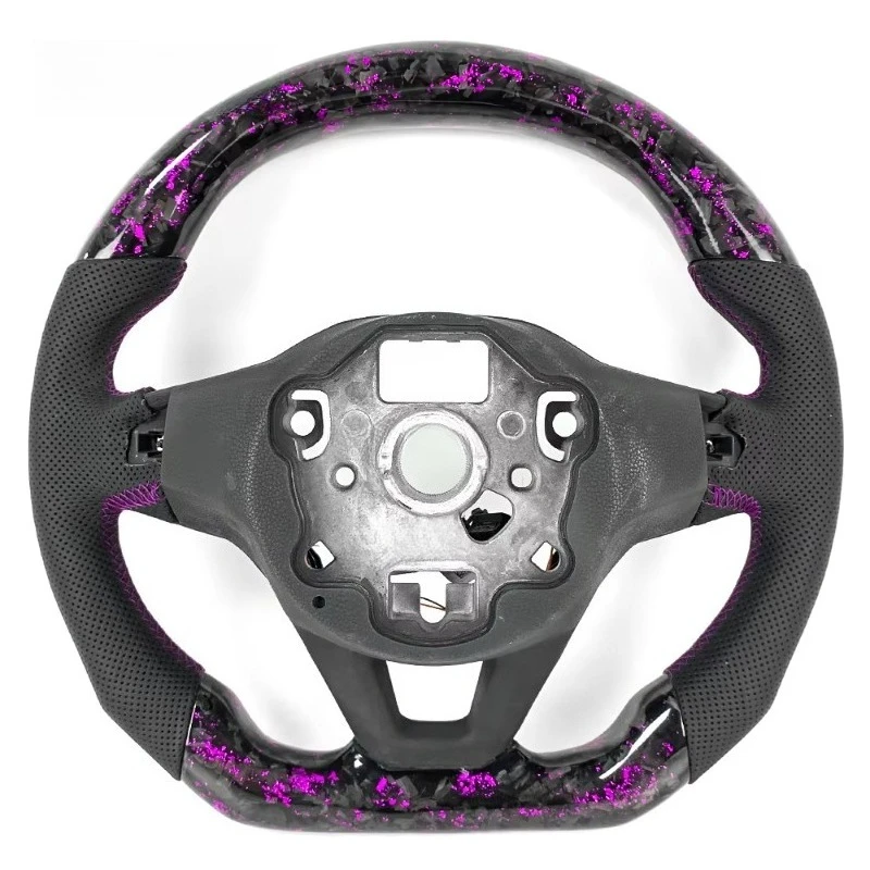 High Quality Custom LED Purple Forged Carbon Fiber Steering Wheel