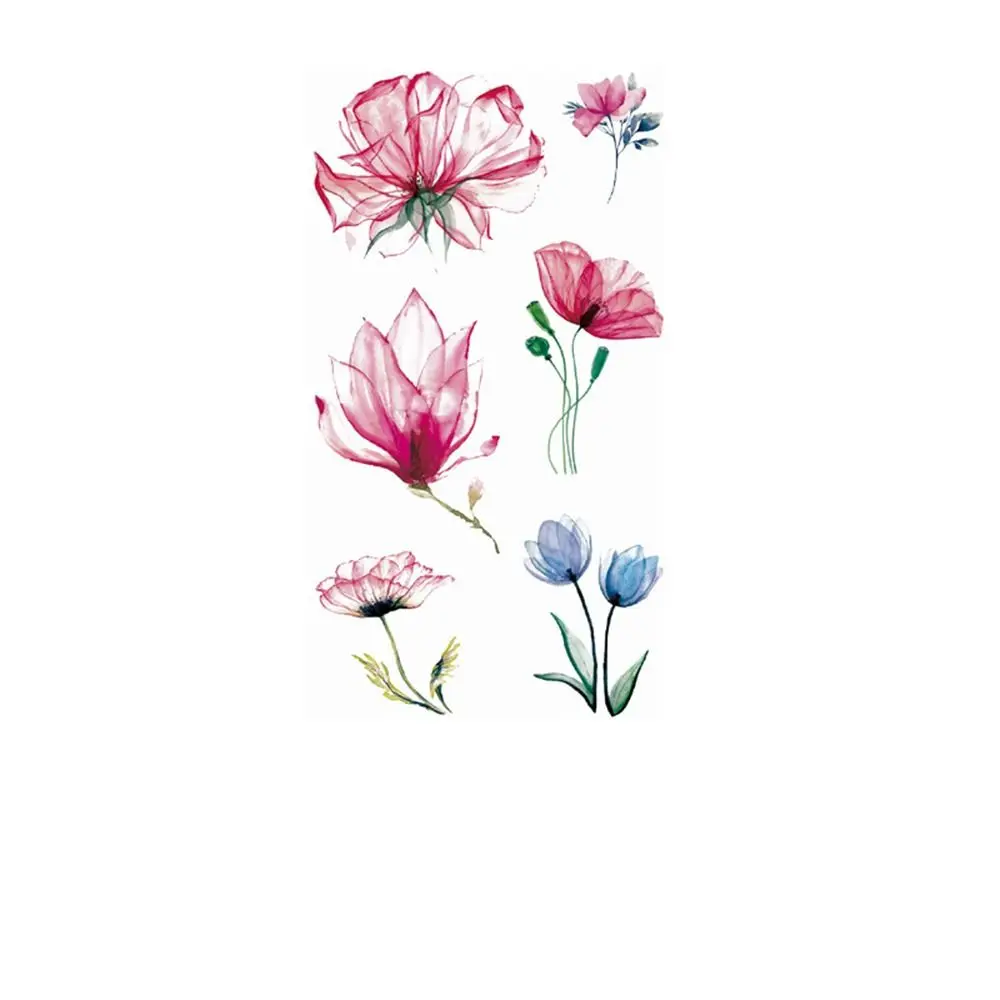 

Disposable Watercolor Cherry Blossom Tattoo Sticker Anti Sweat Small Fresh Temporary Tattoo Sticker Waterproof Coloured Drawing