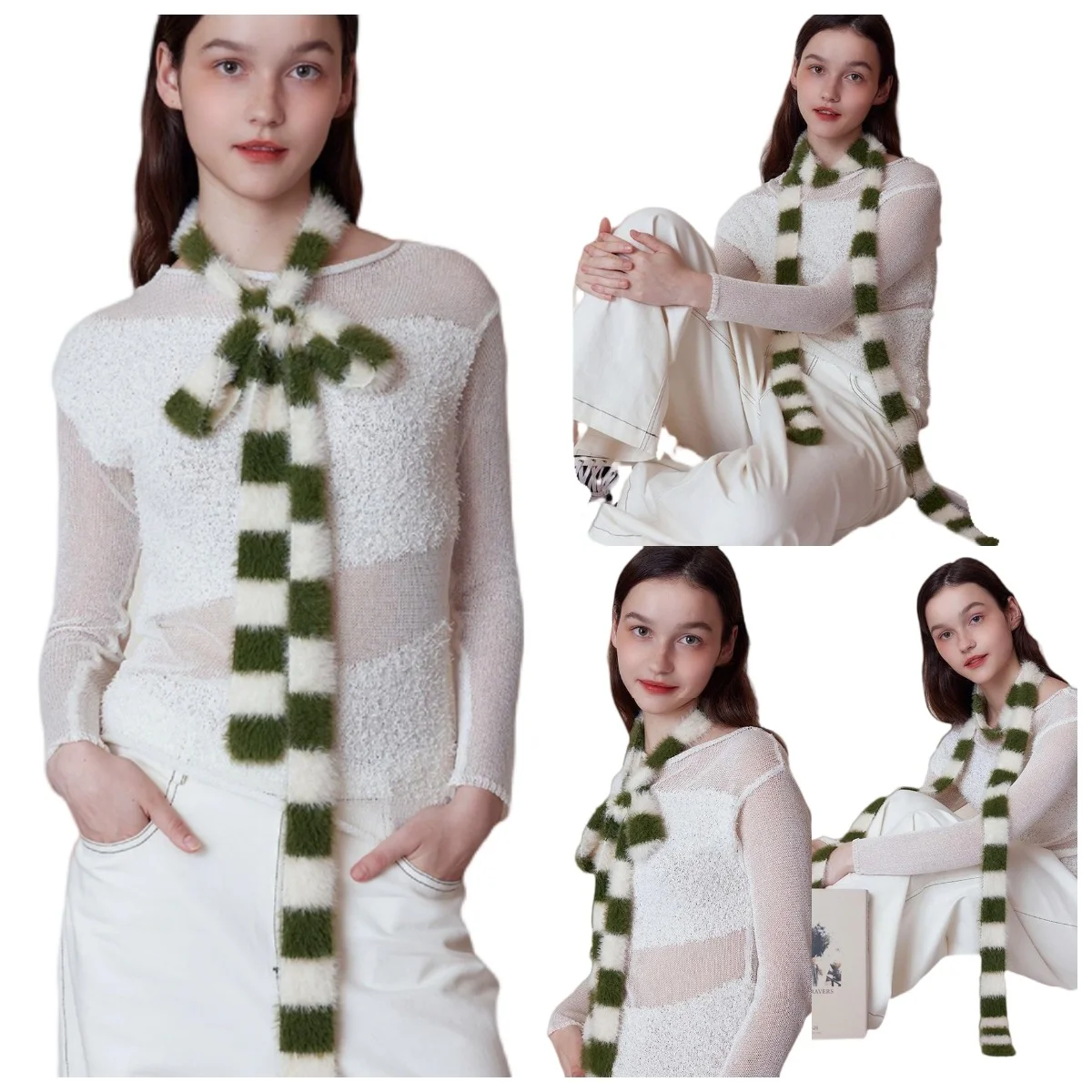 Hot Girl Sweet Cool Style Hut Stern gestreifte Plüsch-Strickmütze Vielseitig für Herbst und Winter – Detail 18