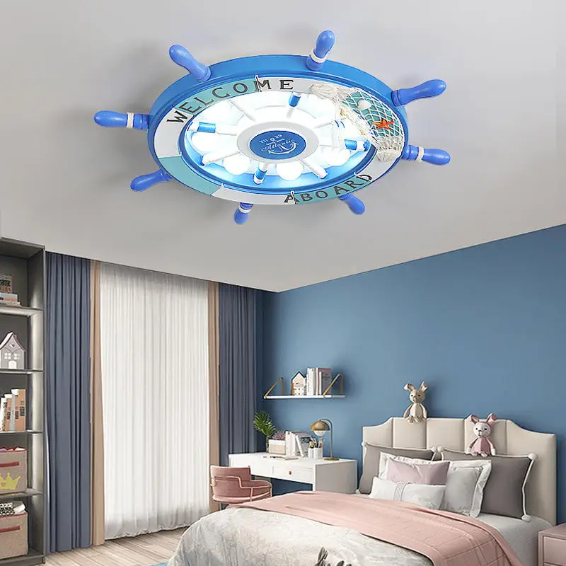 

Children's Room Ceiling Light Pirate Ship Rudder Light LED Ceiling Light Boys Bedroom Ceiling Home Ceiling Light Decoration