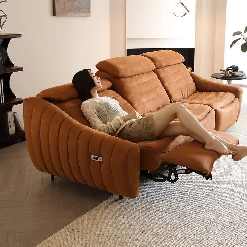 

Brown Minimalist Electric Recliner Sofa Nordic Apartments Electric Recliner Sofa Lounges Arm Woonkamerbanken Furniture For Home
