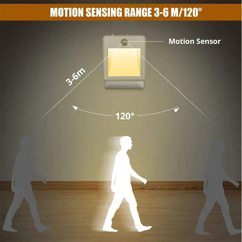 LED Night Light With Motion Sensor EU US UK AU Plug Lamps Children'S Night Lights For Bedside Table Bedroom Stair Kitchen