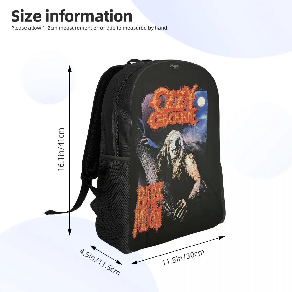 Spencer's Men's Ozzy Osbourne Merch Backpack Daypack Large Capacity Boys Girls BookBag School Bag Shoulder Bags for Men Women