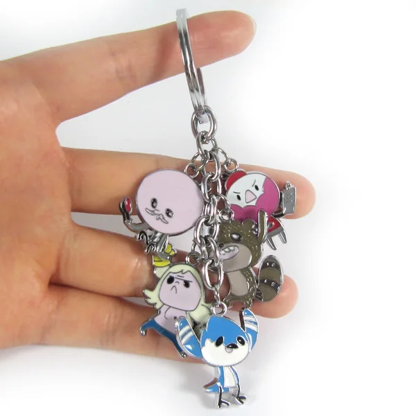 HALDER Regular Show Anime Cartoon 5 Enamel Pendant Alloy Metal Keychain Keyring  Backpack Accessories Gift