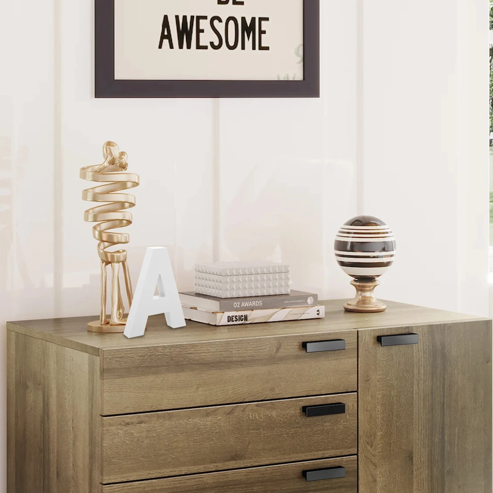 

Wooden Alphabet Letter Decor Craft Letters Material Creative Design Suitable for Rustic Farmhouse Style Living Room