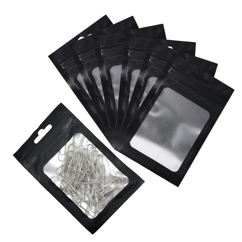 

1000Pcs Black Mylar Zip Lock Bags Aluminum Foil Bags Flat Metallic Mylar Foil Flat ZipLock Food Storage Bags