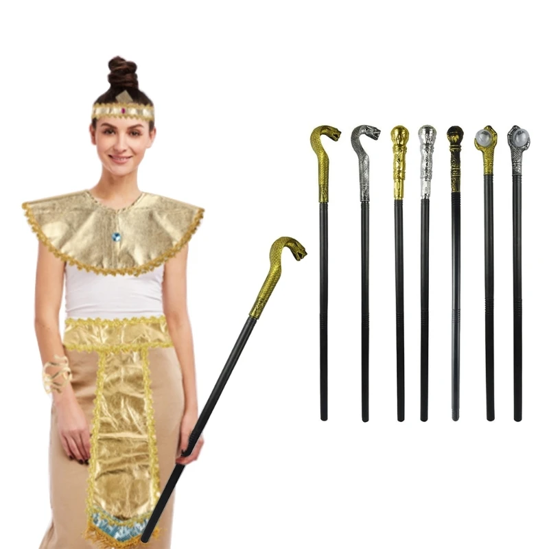 Snake Cobras Cane Egyptian Style Staff Scepter Pimp Cane King Scepter Costume