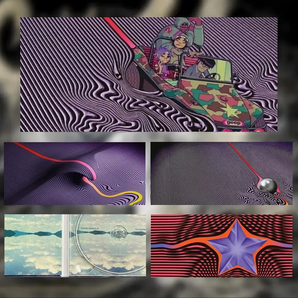 

Psychedelic Tame Impalas Mouse Pad Large Thick Desk Pad Stitched Edges Gaming Mouse Mat for PC