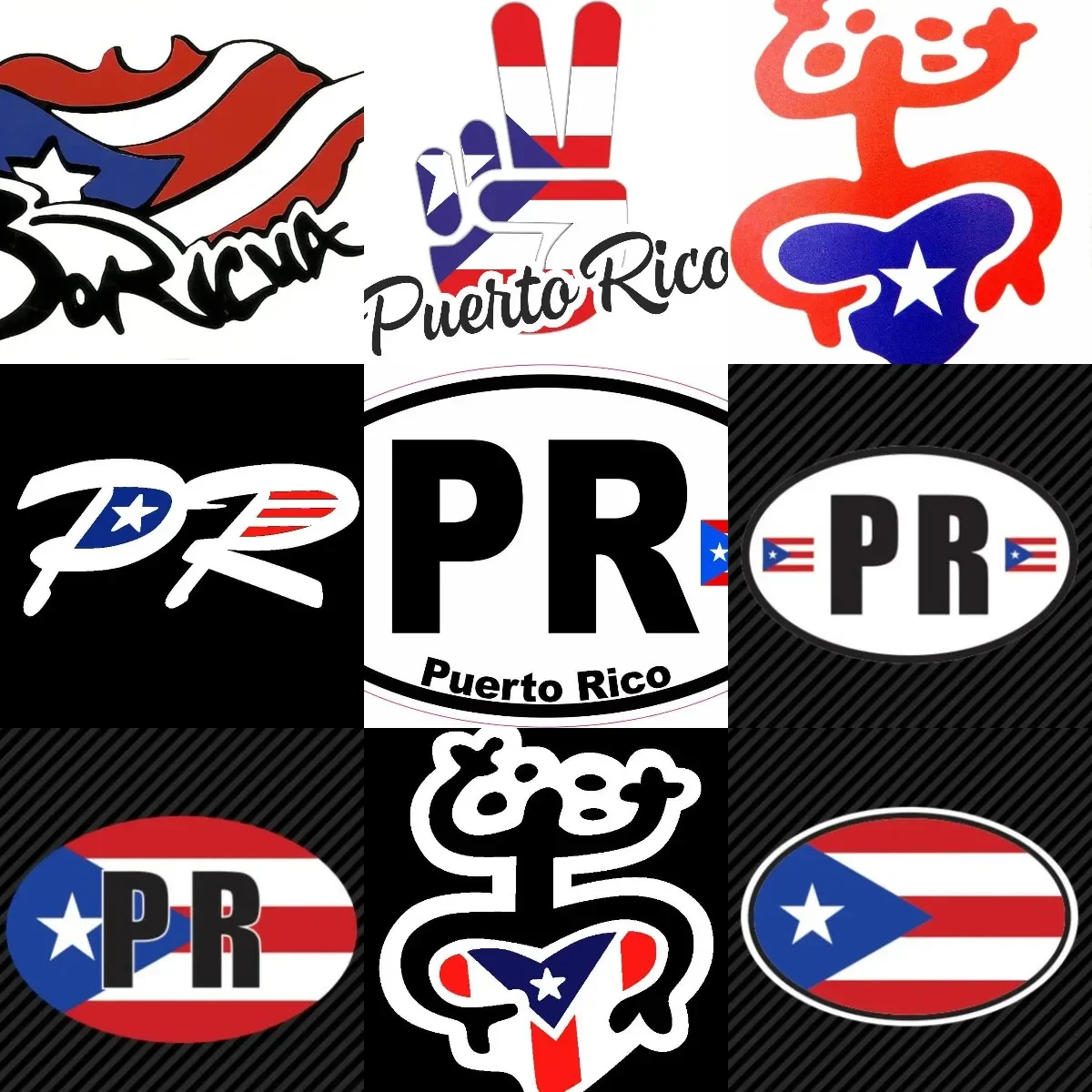 

Puerto Rico PR Flag Emblem Frog Creative PVC Waterproof Stickers for Decorate Car Fridge Truck Van Bicycle Helmet Wall Room