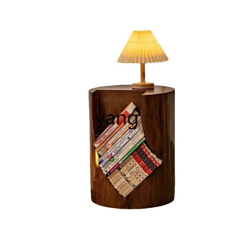 

LH wooden pile bookcase small coffee table living room fashion resin bookshelf edge book storage