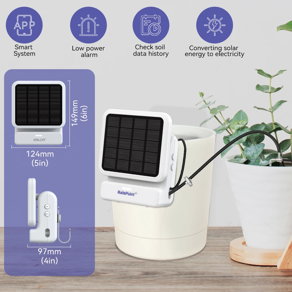 Imagem -03 - Kits de Rega Solar Wifi para Casa Inteligente Temporizador Automático da Bomba de Irrigação Controle de Aplicação Micro Gotejamento Flexível Sistema de Irrigação do Jardim