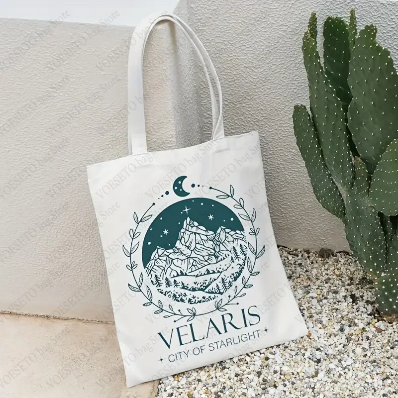 Velaris City of Starlight Pattern Tote Bag Court of Dreams Tote Shoping Bags A Court of Thorns and Roses Merch Book Bag