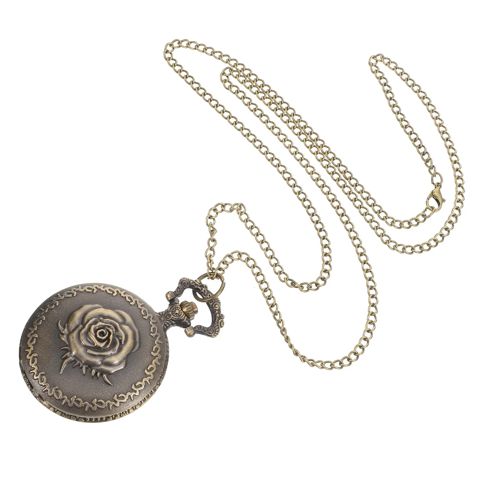 

Vintage Pocket Watch Retro Floral Design Metal Decorative Timepiece for Men and Women Elegant Compact Lightweight Timeless