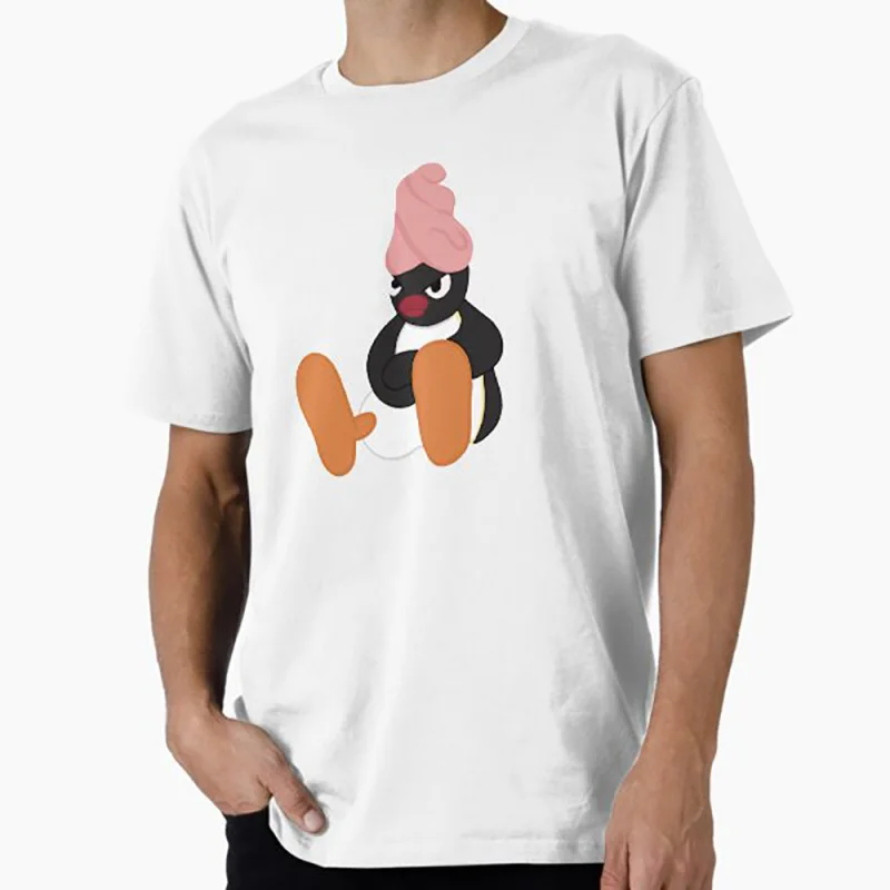 

0330 Noot Noot Pingu Meme Gift t shirt for men Funny cartoon Graphic Clothes 100% cotton printed Y2K clothing Large size tee