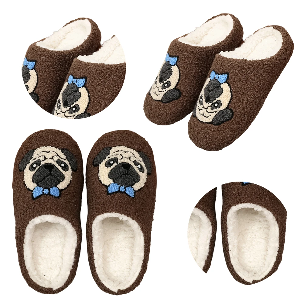 الصلصال نمط النعال الحرارية المسطحة المضادة للانزلاق رقيق النعال المنزل سميكة سوليد الدافئة الانزلاق على أحذية منزلية لشتاء الخريف #4