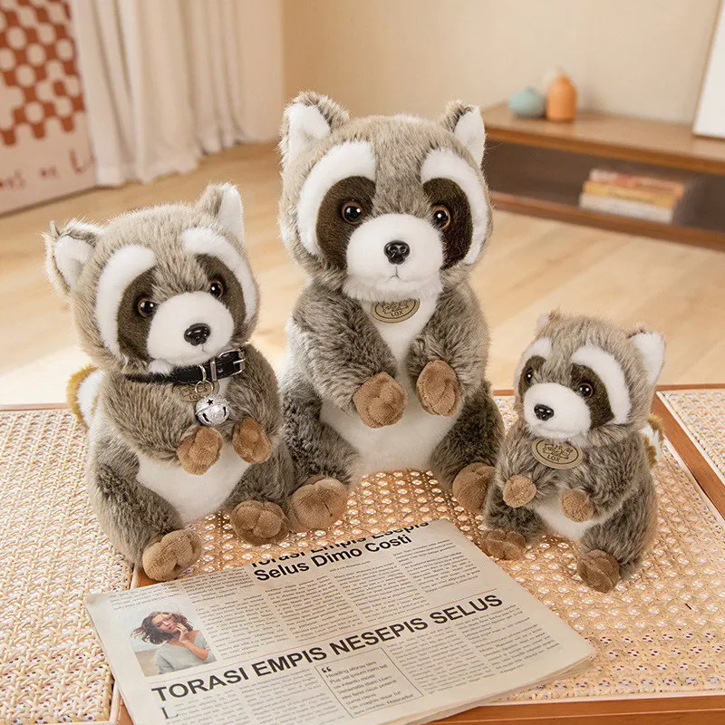 

Standing Raccoon With Bells/capes Plush Toys Simulation Stuffed Cute Animal Plush Dolls For Kids Boys Girls Christmas Gifts