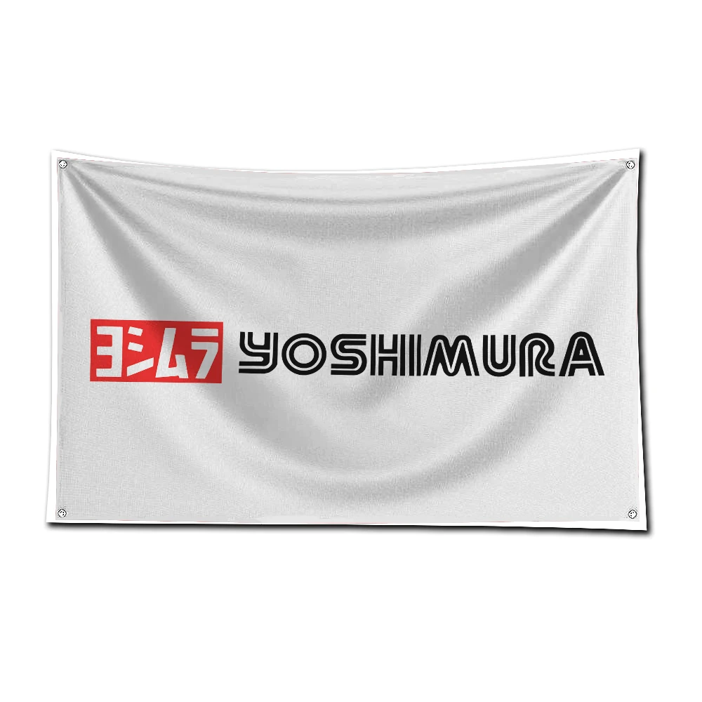 3x5 Ft Yoshimuras Motorsports Flag Polyester Digital Printing Banner for Garage Wall Art Out Door Decoration With Brass Grommets