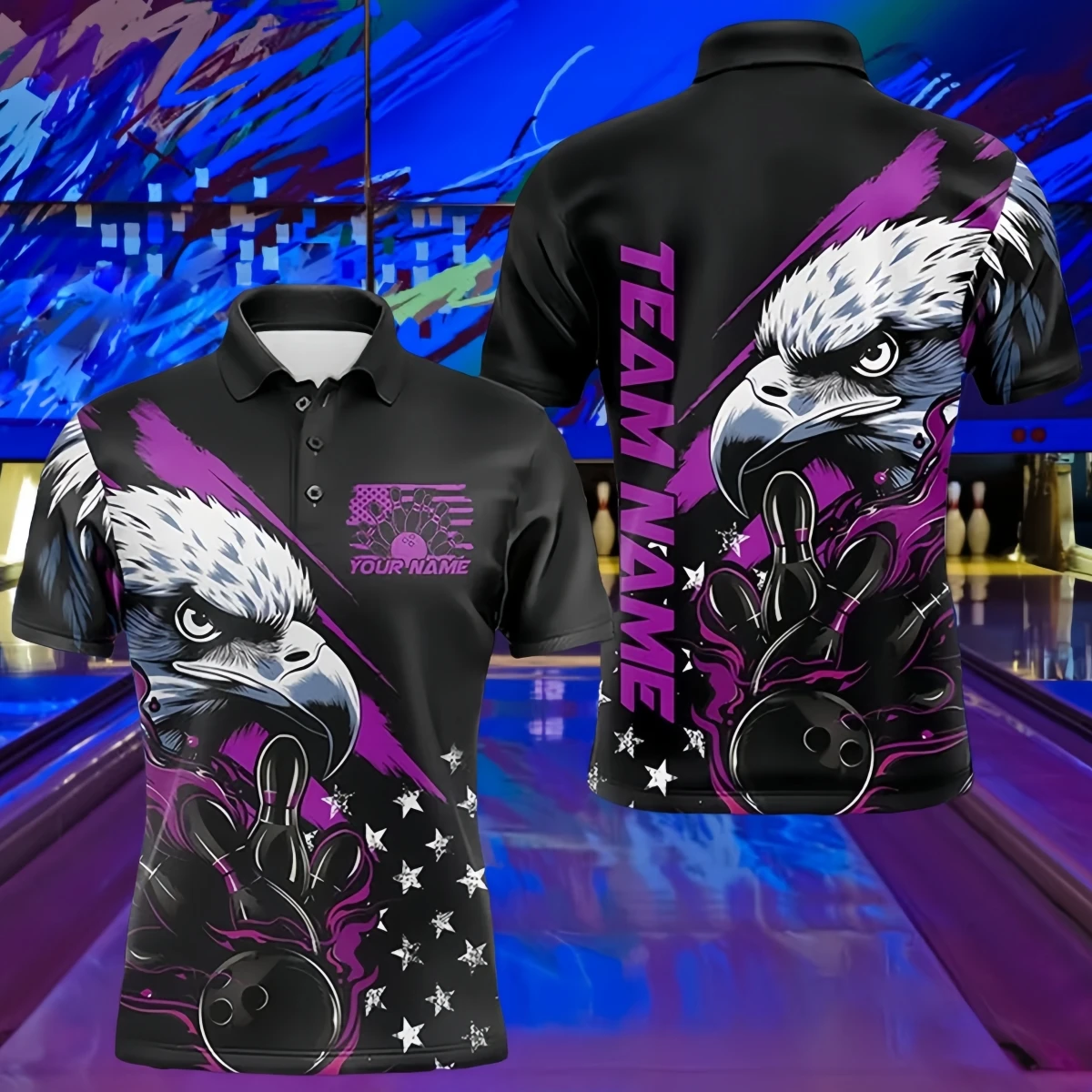 

2025 Fashion Men's Custom Bowling Sports Jersey Funny Aniaml Bowling Graphic 3D Printing Breathable Polo Shirt Unisex Sportswear