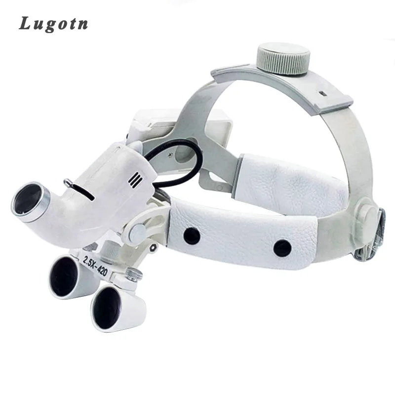 2.5 Magnification Medical Operation Magnifier With Headlamp Strong Led Light Adjustable Brightness Dental Amplify Surgical Loupe