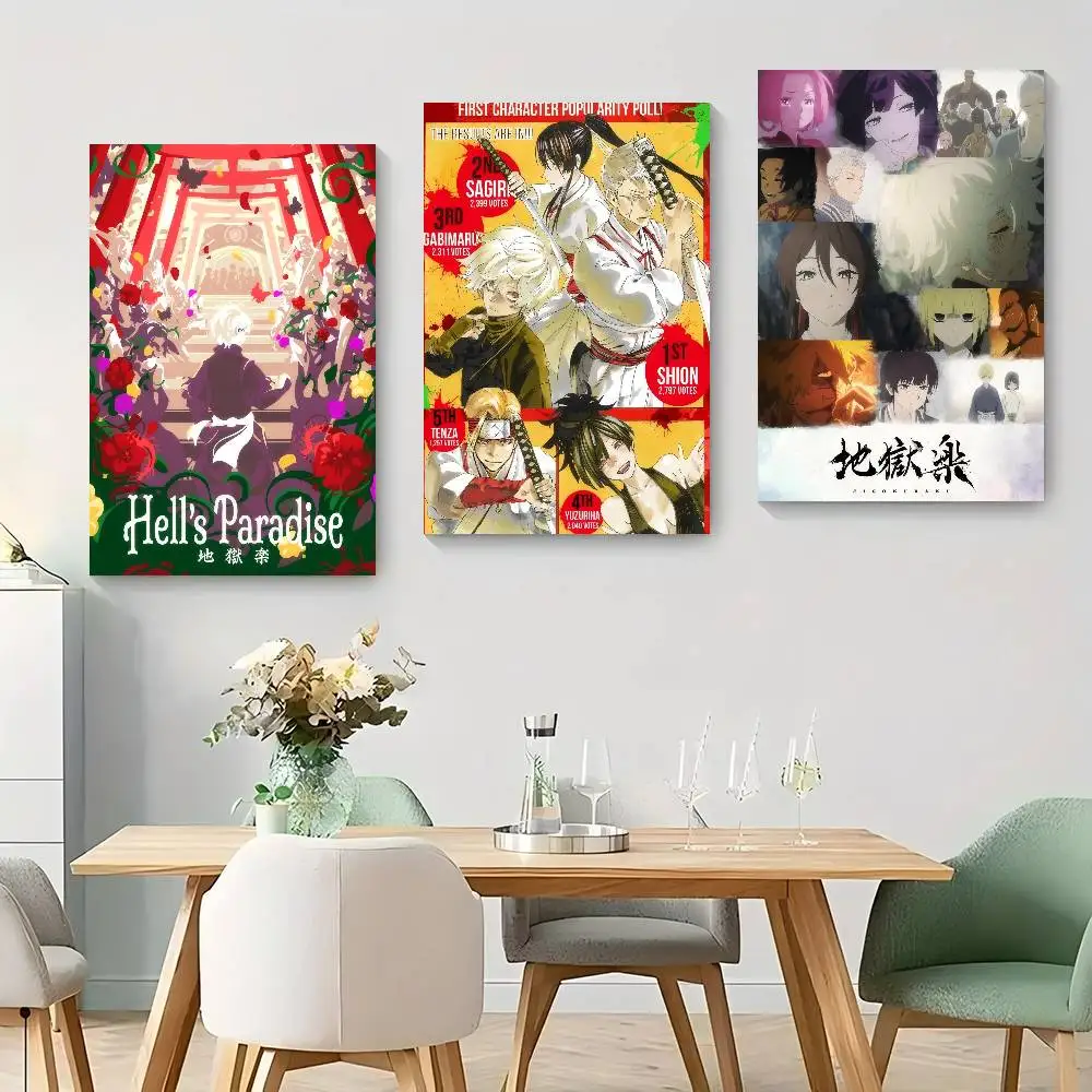 DIY Sticky Poster Fancy Wall Sticker for Living Room Bar Decoration Wall Decor Classic H-Hells Paradise Anime