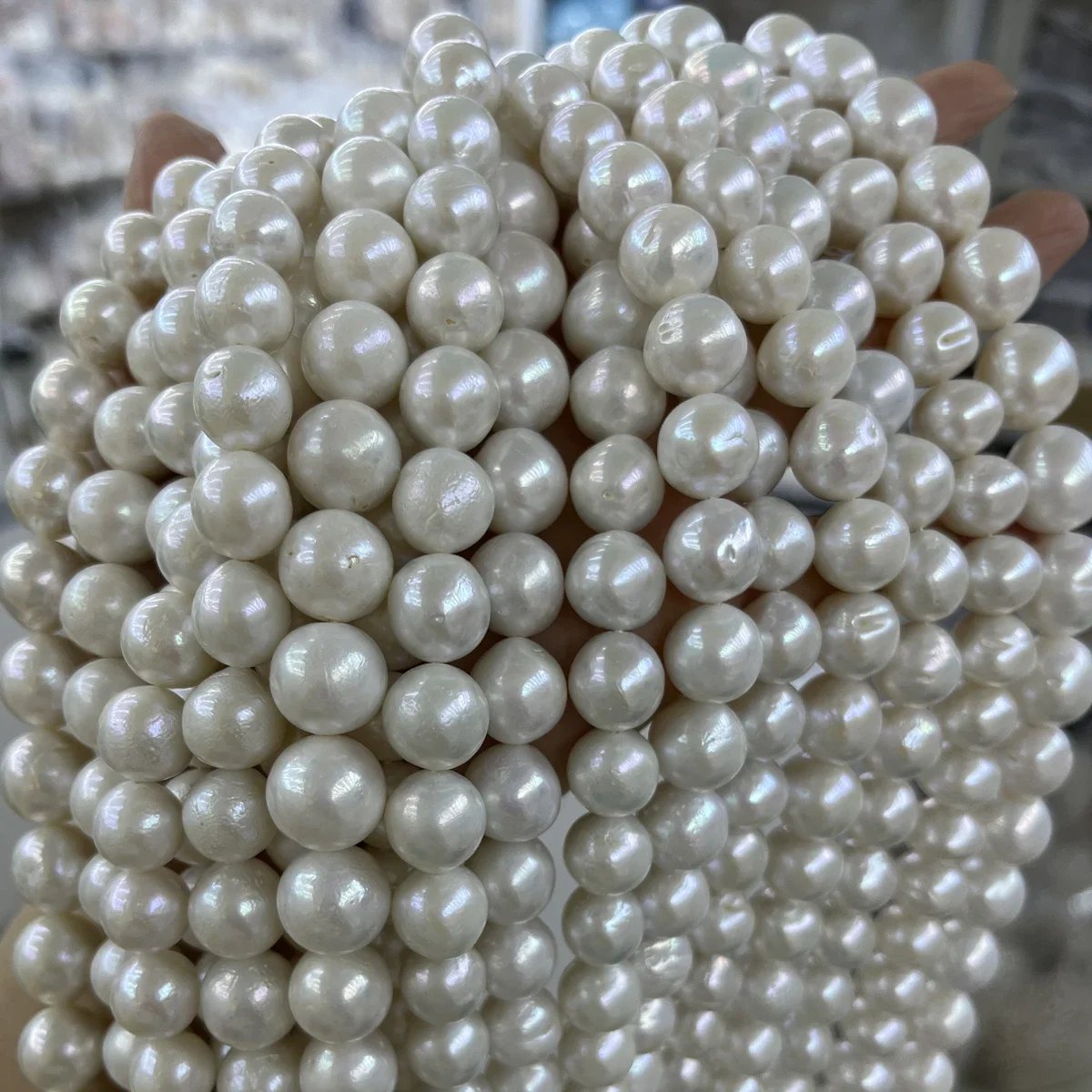 

Natural Freshwater Pearl 12-13mm Premium Quality AAA Near Round Beads Charms for DIY Women Necklace Jewelry Making Accessories