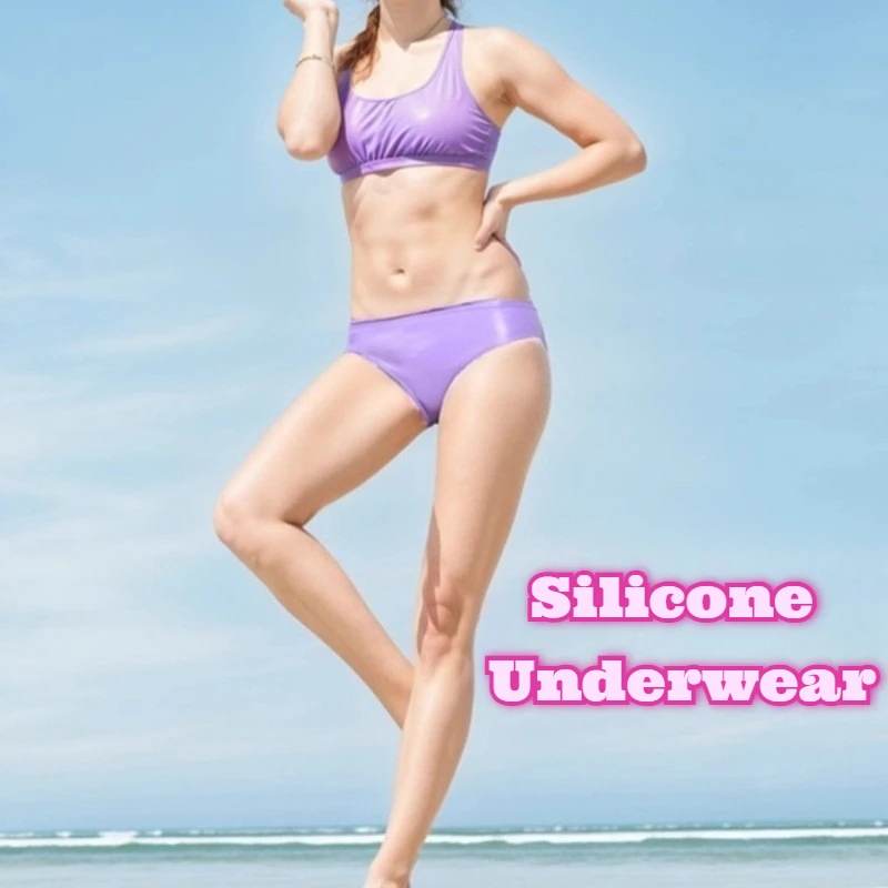 Maillot de bain en Silicone sans couture, culotte taille basse pour femmes, Anti-embarras, sous-vêtements respirants et confortables, nouvelle collection