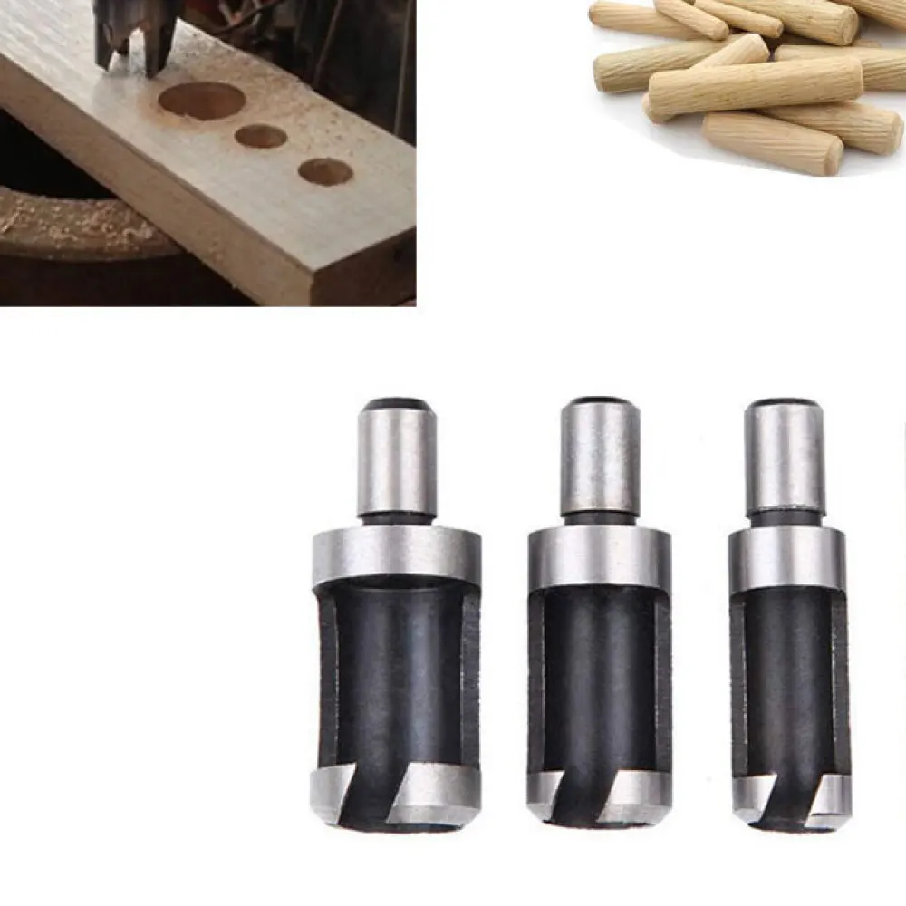 Titanium Coated Drill Bit Set Claw Type Wood Plug Cutter Hex Shank Countersink Carpentry Tool Furniture Woodworking Accessory