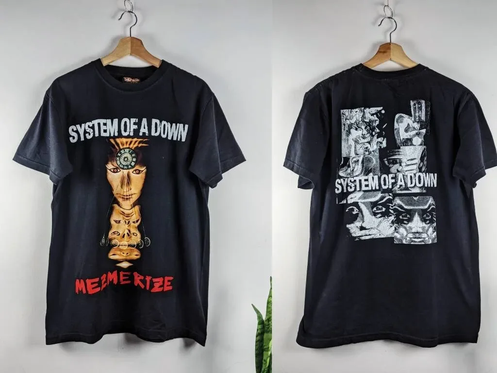 Vintage System of a Down Mezmerize Merch T-shirt Double Side 2000s SOAD