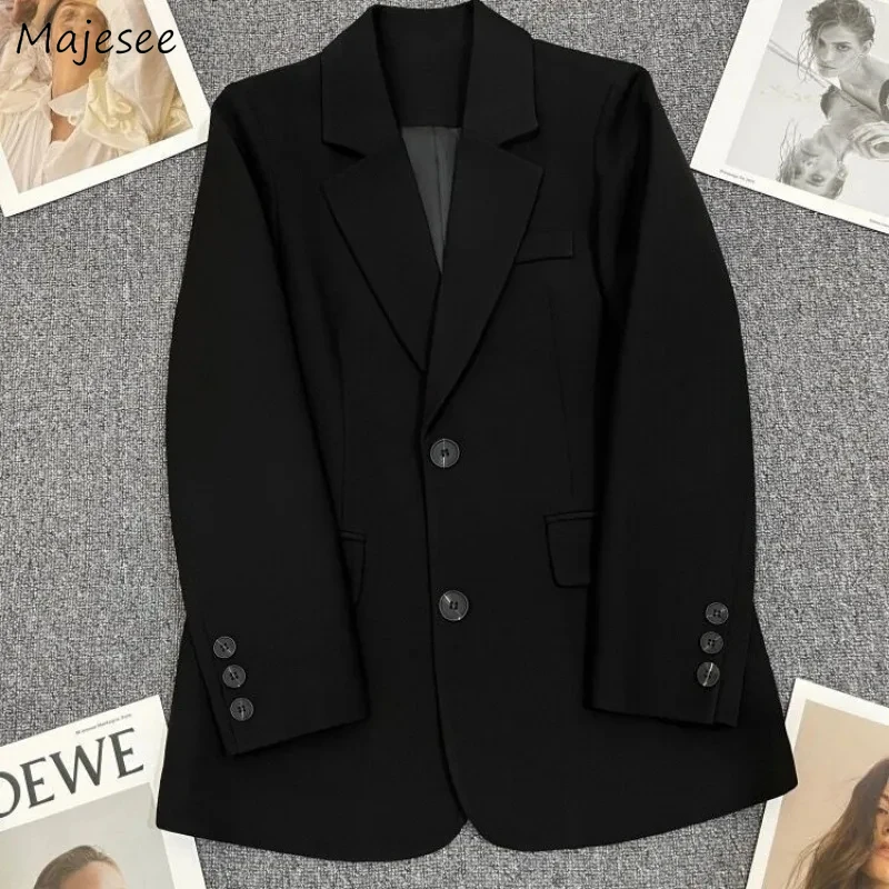 

Casual Blazers Women Korean Fashion Popular All-match Solid Profession Style Chic Ins Spring Coats Streetwear Cozy Loose Fit