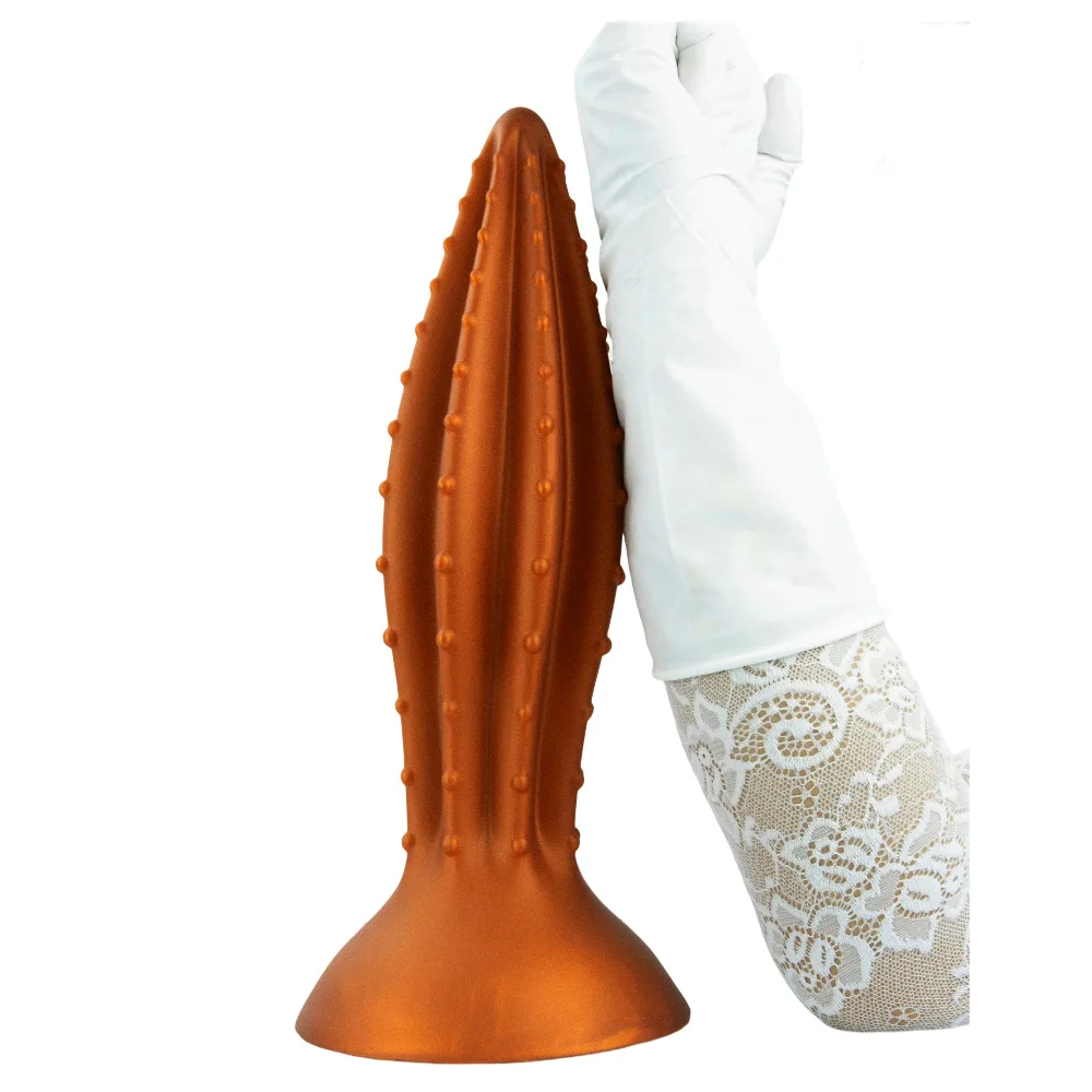 Male and female masturbation SM super large and soft anal plug silicone particles succulent plant shaped anus 3