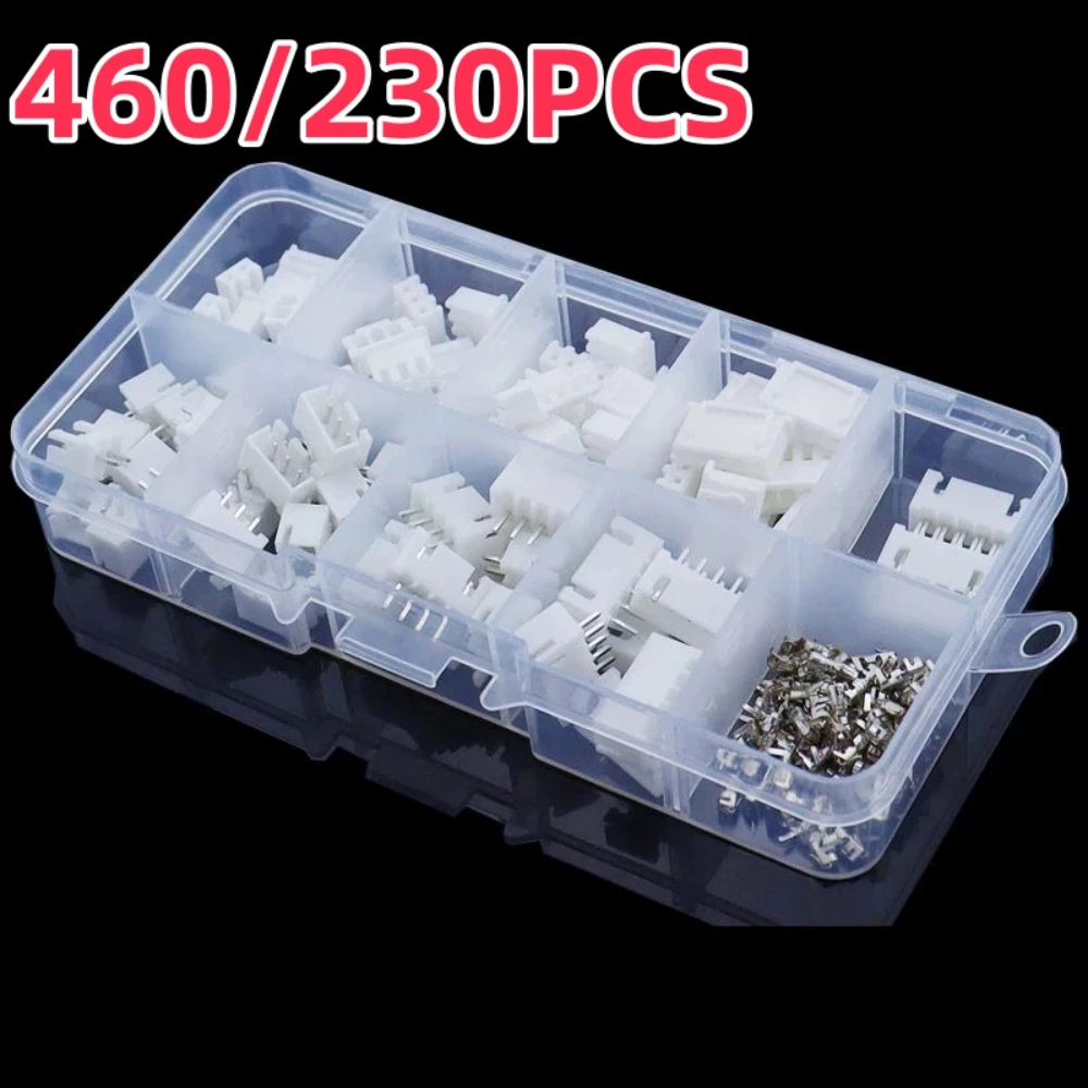 460/230Pcs 2/3/4/5p Male Female Pin Terminal Kit Housing Pin Header JST XH-2.54 4Value Connectors Adaptor Spacing terminal block