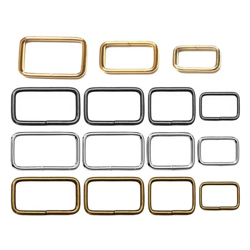 10pcs/lot Metal Adjustable Rectangle D Ring Belt Ribbon Buckle For Backpacks shoes Bag Cat Dog Collar Buckles DIY Accessories