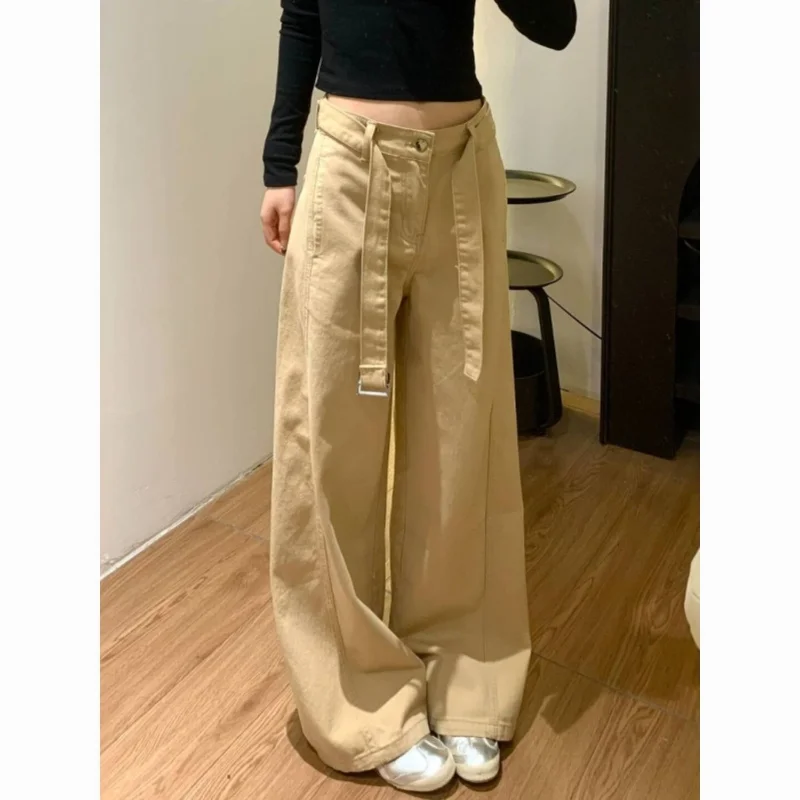 

Корейские широкие джинсы для женщин весной и осенью. Новые утягивающие прямые брюки с высокой талией и прямыми штанинами.