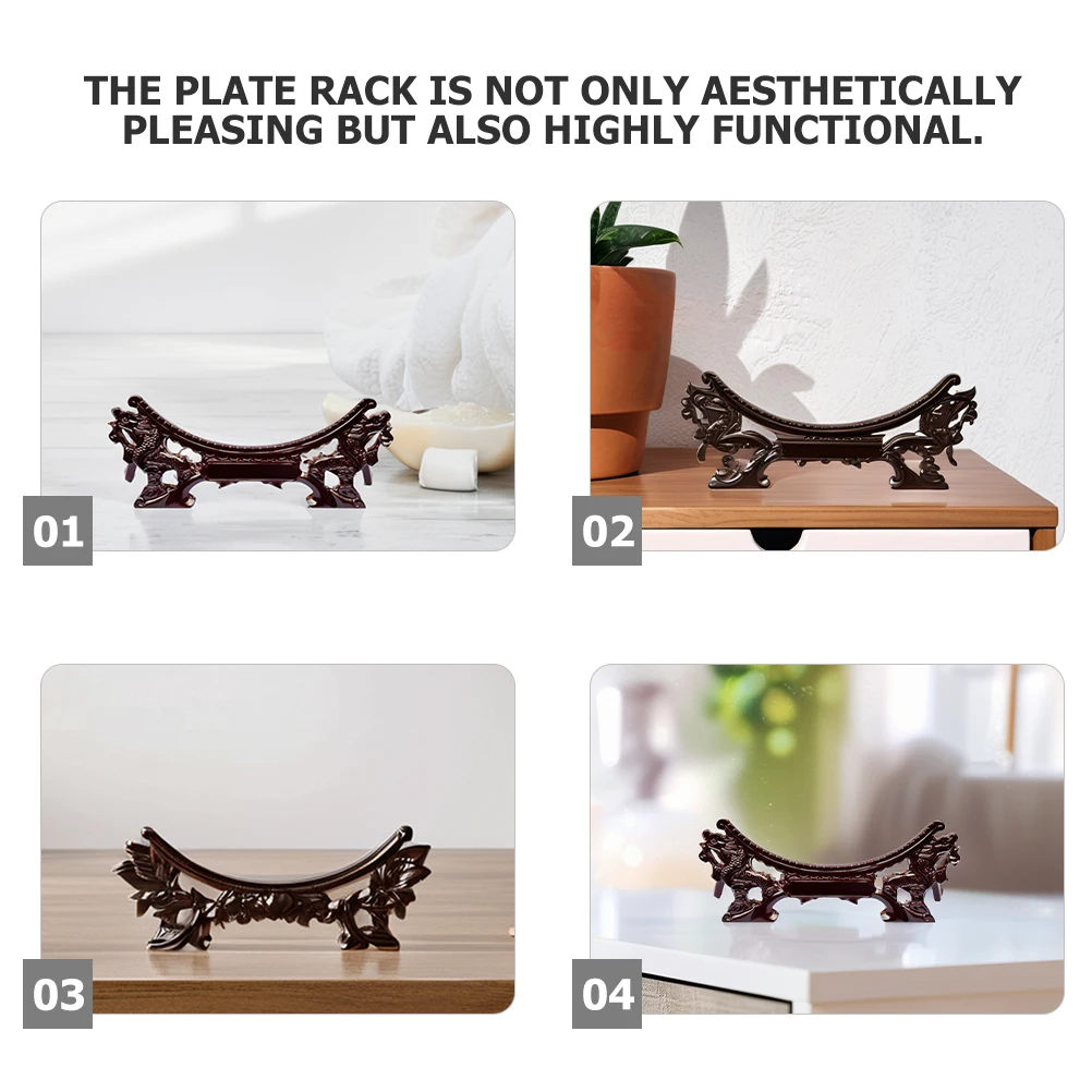 

Vertical Plate Holders Decorative Rack Easel Stand for Display Bracket Wood Chinese Model Miniature Collectibles Wooden Display