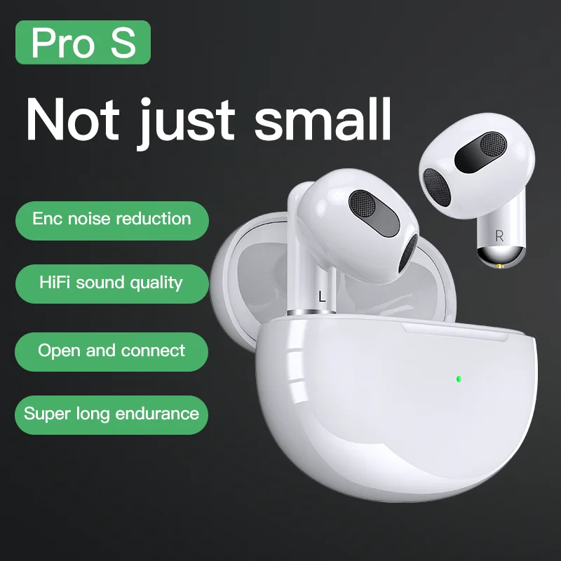 

New Pro S Wireless Bluetooth Headset ENC Call Noise Cancellation 5.3 Semi-in-ear Sports TWS Stereo Music HiFi Gaming Headset