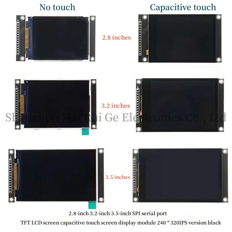 

2.8/3.2/3.5 inch SPI serial TFT LCD screen capacitive touch screen display module IPS version black