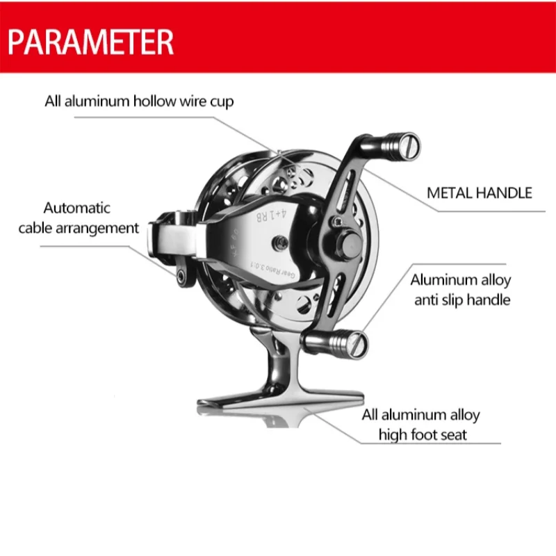 Lizard Flying Fishing Reels All aluminum alloy after oxidation treatment body with high footstand 3.0:1 speed ratio