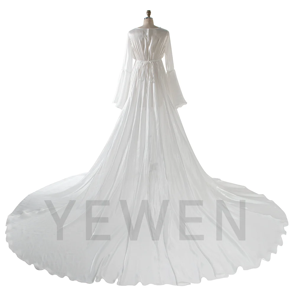 Bell Sleeves Maternity Dress Photoshoot Pregnancy Gown for Baby Shower YW251054 view 3