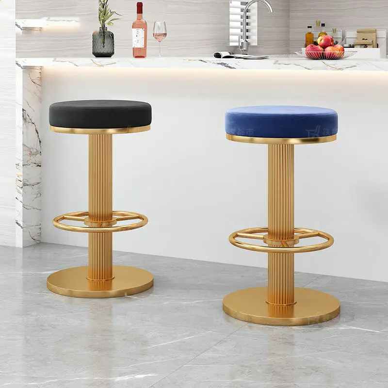 

Luxury Swivel Bar Stool Chair Black Backless Velvet Cheap Bar Stool Chair Modern Nordic Sedie Design Moderno High End Furniture