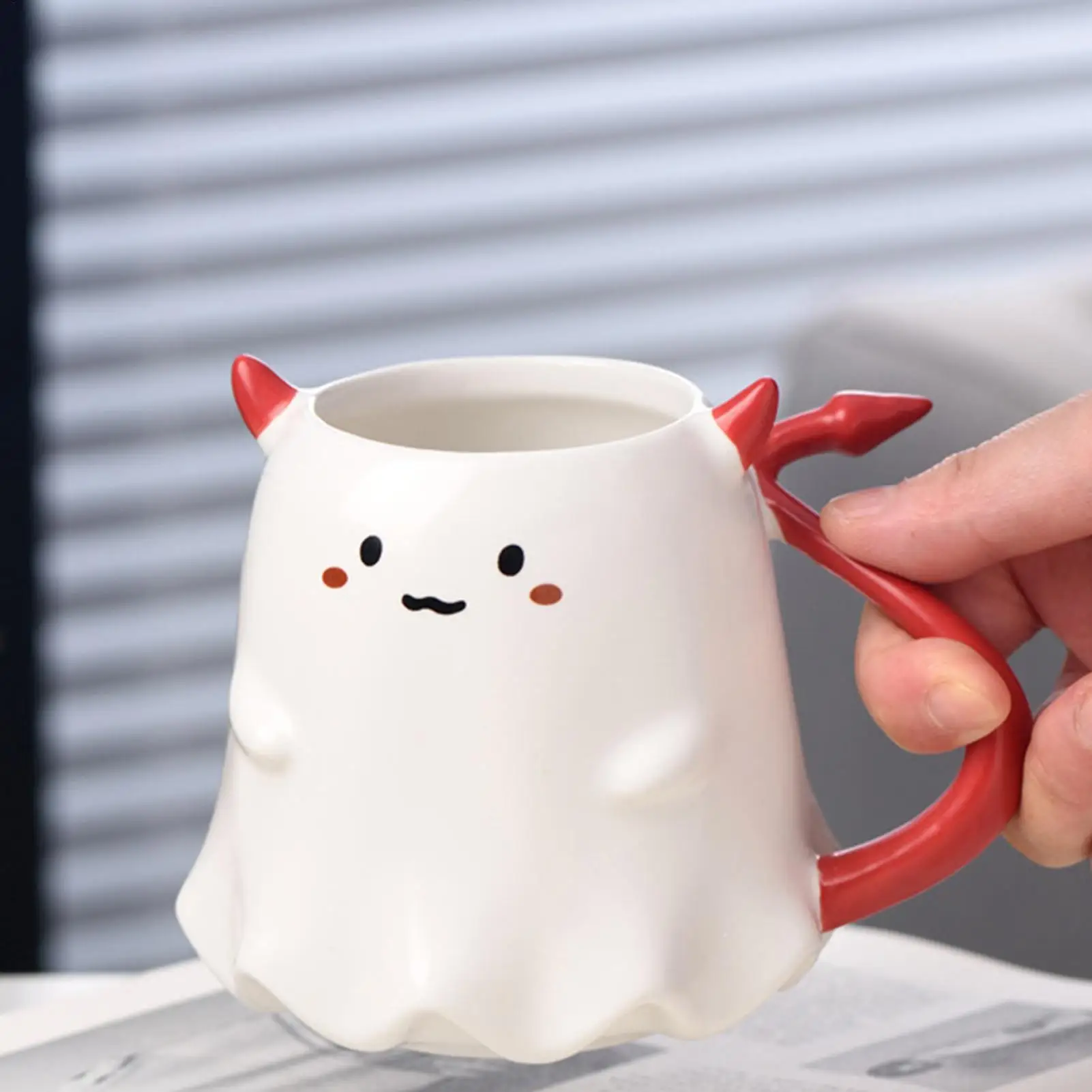 

Cute Ghost Water Cup Devil Ghost Ceramic Mug Afternoon Tea Coffee Cup Milk Mug Household Drinking Halloween Gift