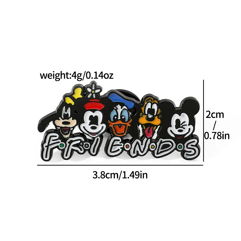 Disney Mickey Mouse Esmalte Pins para Mulheres Minnie, Goof, Goof, Desenhos Animados, Broche de Metal, Emblemas, Mochila, Pin Acessórios, Jóias, Bonito