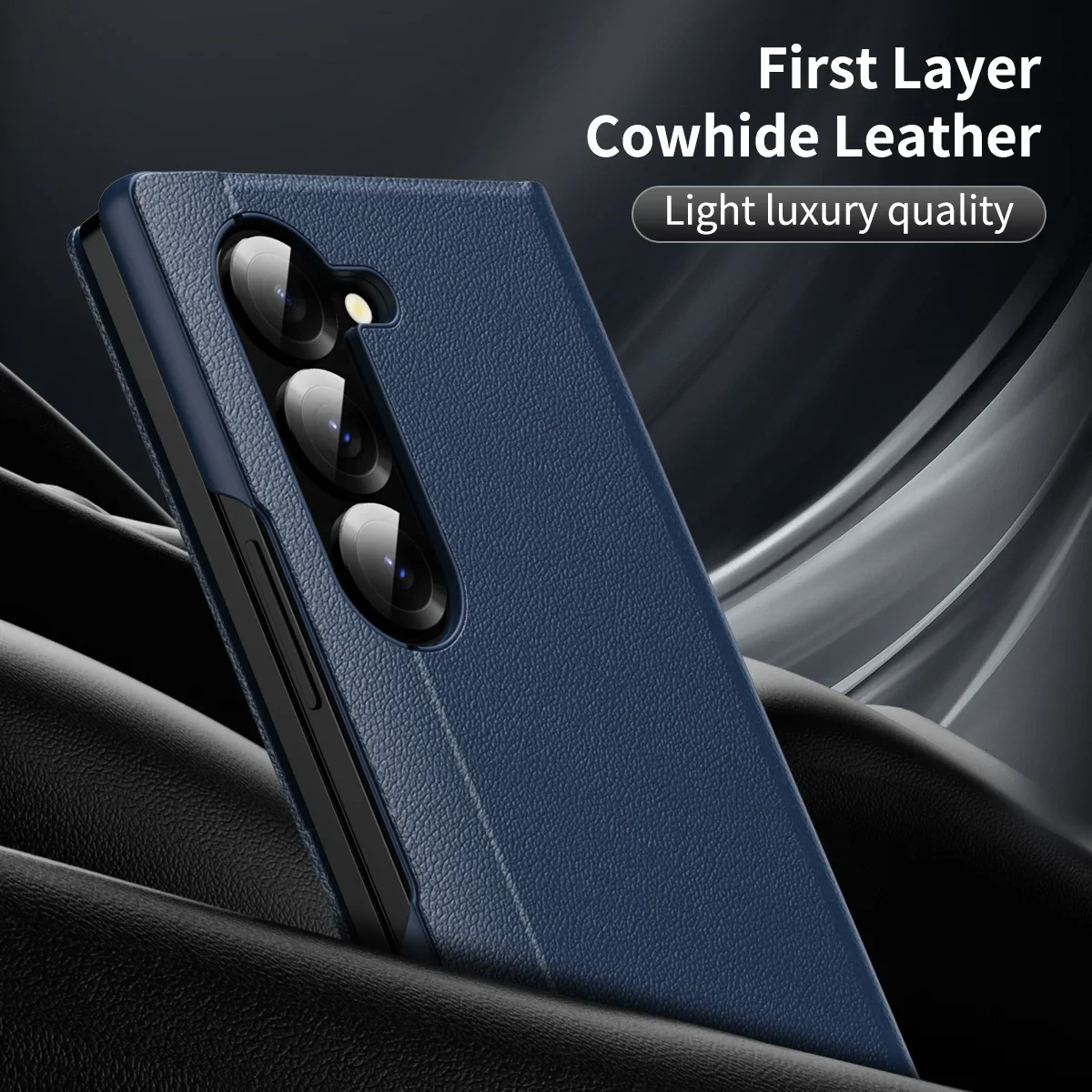 Business S-View Flip LED Window Leather Case for Orginal Samsung Galaxy Z Fold 7 6 5 4 3 Wallet Card Slot Stand Protect Cover
