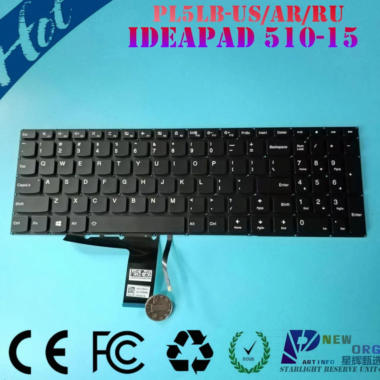 

AR/US/RU laptop backlit KEYBOARD For Lenovo 310-15 510-15 V110-15 V310-15 V510-15 ABR IAP ISK IKB Series Black V15522BS1 PL5LB