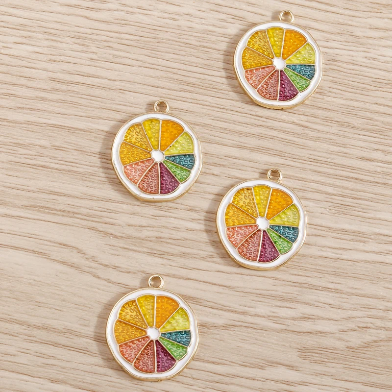 Tusember 4 Stück exquisite süße Zitronen-Anhänger für DIY-Halsketten, Ohrringe, handgefertigte Schmuckherstellung, Zubehör – Detail 6